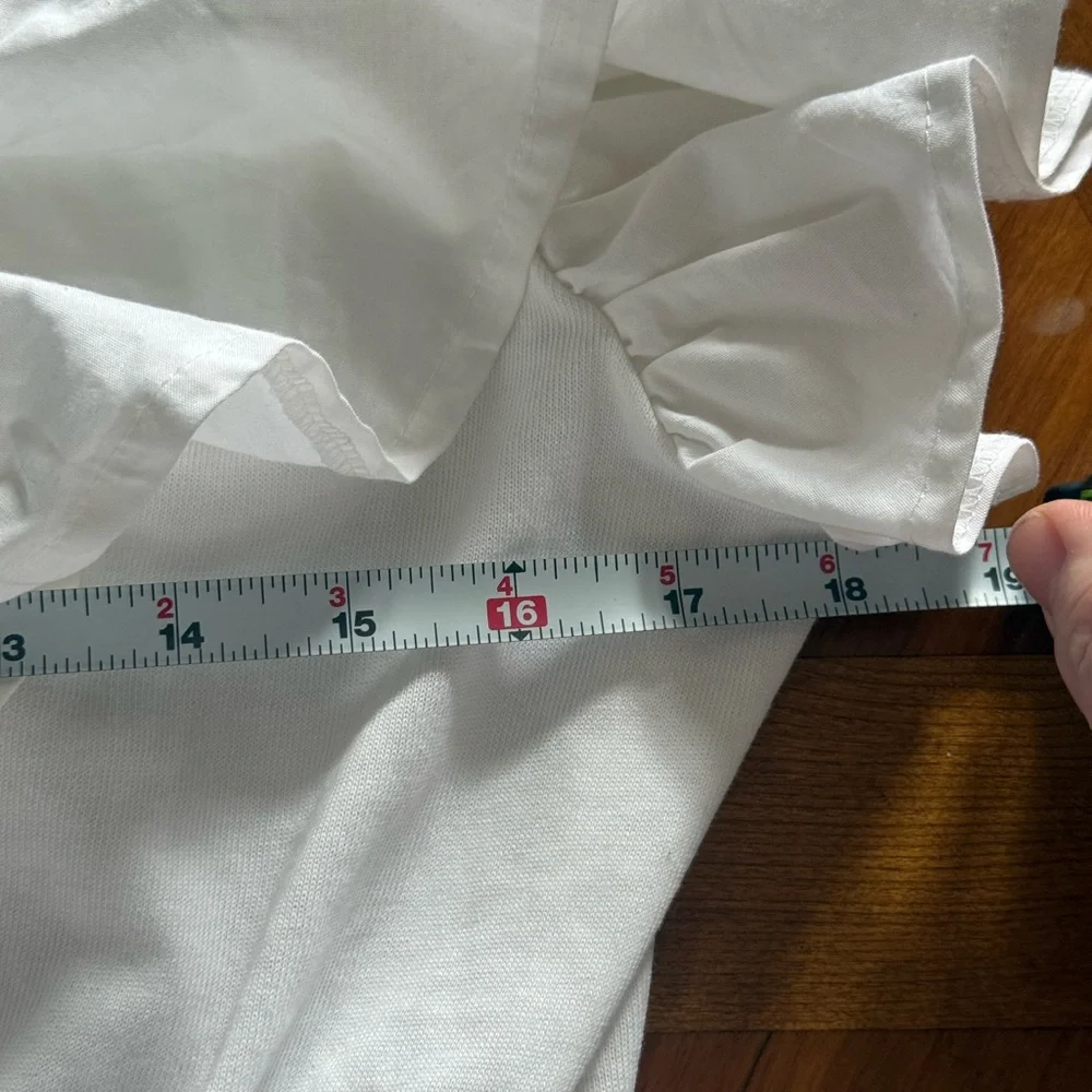 Zara White Off-Shoulder Ruffle Blouse, 100% cotton - Picture 7 of 9